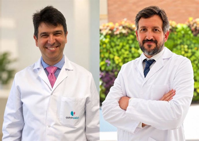 Los doctores Montero y Barbeito del Servicio de Neurocirugía del Hospital Quirónsalud Marbella.