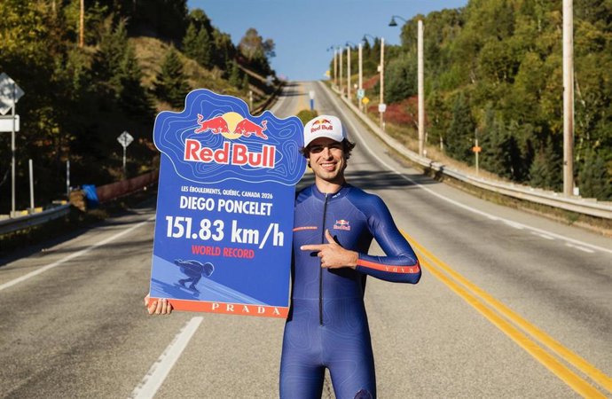 El atleta de Red Bull Diego Poncelet se convierte en el skater más rápido del mundo al alcanzar los 151,83 km/h.