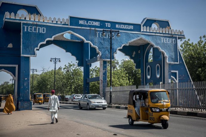 Archivo - November 29, 2021, Maiduguri, Borno State, Nigeria: View of the entrance to Maiduguri, the capital of Borno State..Islamic militant group Boko Haram, and more recently a faction called ISWAP, have been waging an insurgency in northeast Nigeria f