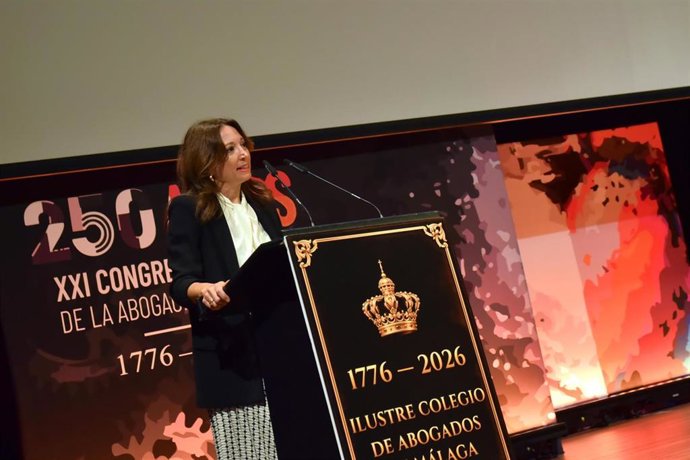 La delegada de la Junta de Andalucía en Málaga, Patricia Navarro, en la inauguración del XXI Congreso Jurídico de la Abogacía Malagueña