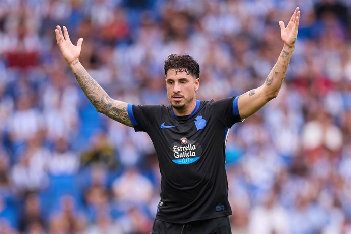 El central uruguayo del Deportivo de A Coruña José María Giménez. 