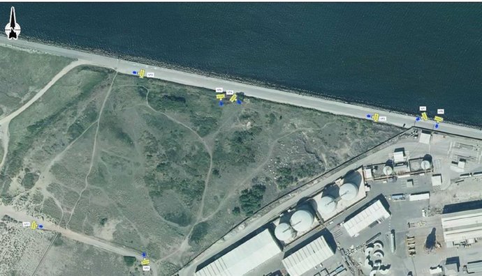 Parcela para el recinto terrestre en el canal de entrada.