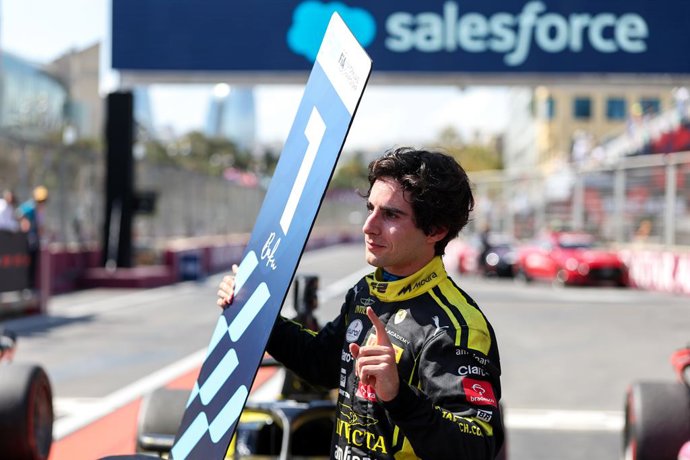 September 26, 2026, Baku, Azerbaijan: BAKU, AZERBAIJAN - SEPTEMBER 26:  Race winner Rafael Camara of Brazil and Invicta Racing celebrates at parc ferme after winning the Formula 2 Championship - Round 12 Baku at Baku City Circuit on September 26, 2026 in 