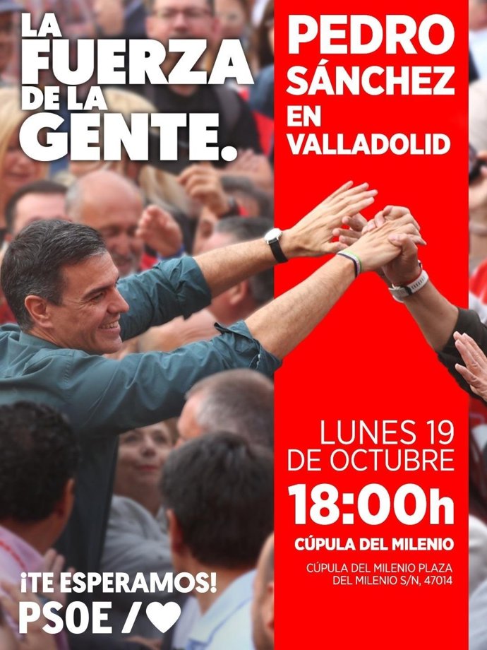 Acto político del PSOE en Valladolid el 19 de octubre de 2026.