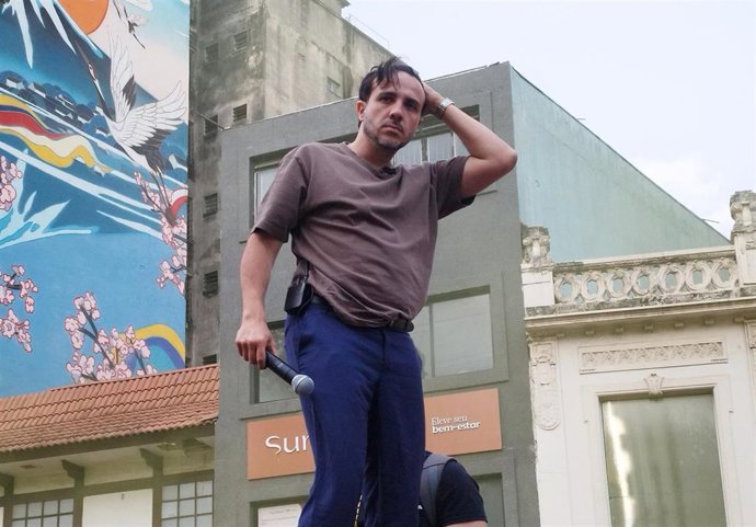 Archivo - El candidato presidencial del partido Misión, el ultra Renan Santos, en su último acto de campaña