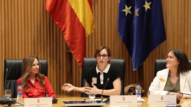 La ministra de Sanidad, Mónica García, participa en la conmemoración del Día Nacional del Daño Cerebral Adquirido, en el Congreso de los Diputados, a 16 de octubre de 2026, en Madrid (España).