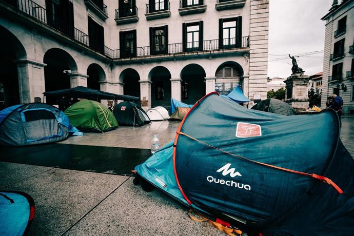 Acampados.