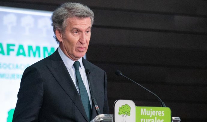 El presidente del PP, Alberto Núñez Feijóo, en Toledo.