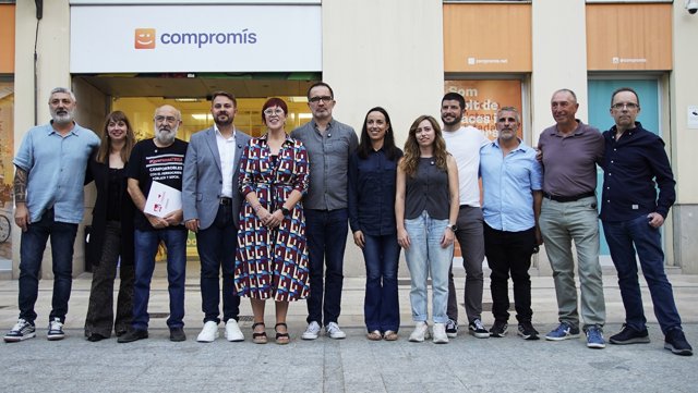 Representantes de los partidos de Compromís-Front Valencià