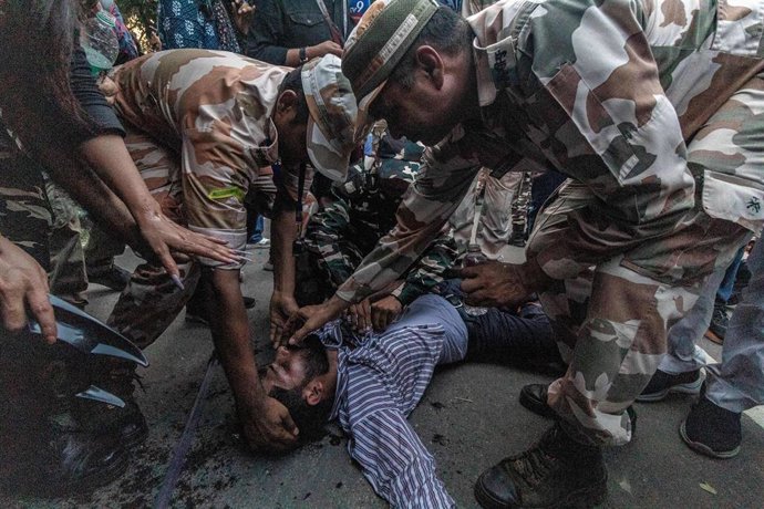 Imagenes de detenciones de estudiantes de India, a 12 de octubre de 2026