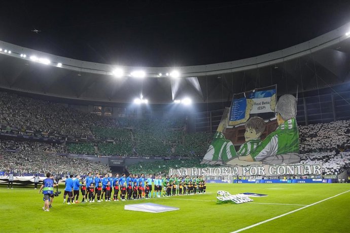 General view during the UEFA Champions League 2026/27 League Phase MD2 match between Real Betis and FC Porto at La Cartuja stadium on October 14, 2026, in Sevilla, Spain.