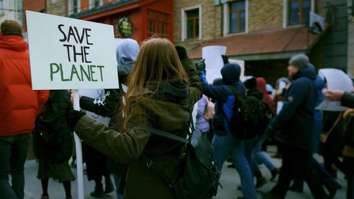 Manifestantes por el clima