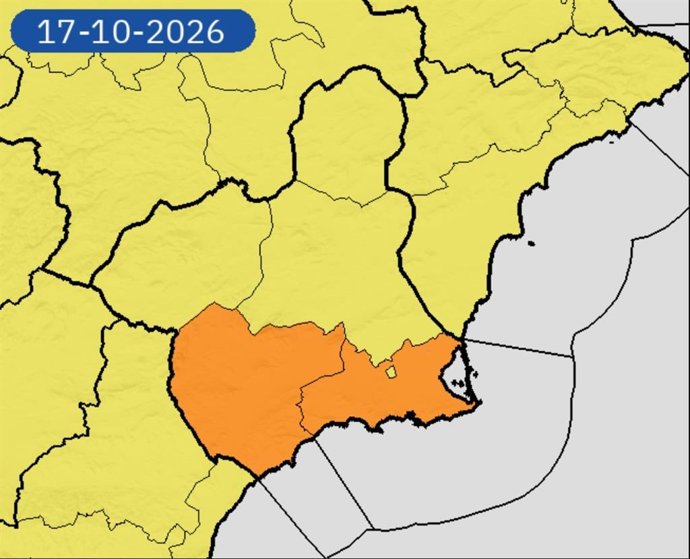 Mapa de alertas meteorológicas para este sábado