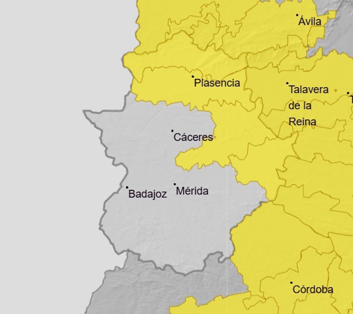 El 112 de Extremadura amplía a toda la comunidad la alerta por lluvias y tormentas este sábado