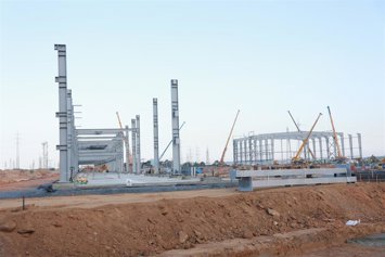 Imagen de archivo de las obras del proyecto del Valle Andaluz del Hidrógeno Verde de Moeve.