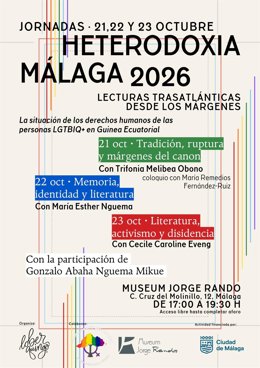Cartel de las jornada Heterodoxia Málaga 2026.