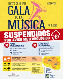 Gala de la Música Suspendida por Aviso Meteorológico.