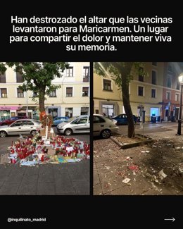 Destrozan el altar de Maricarmen