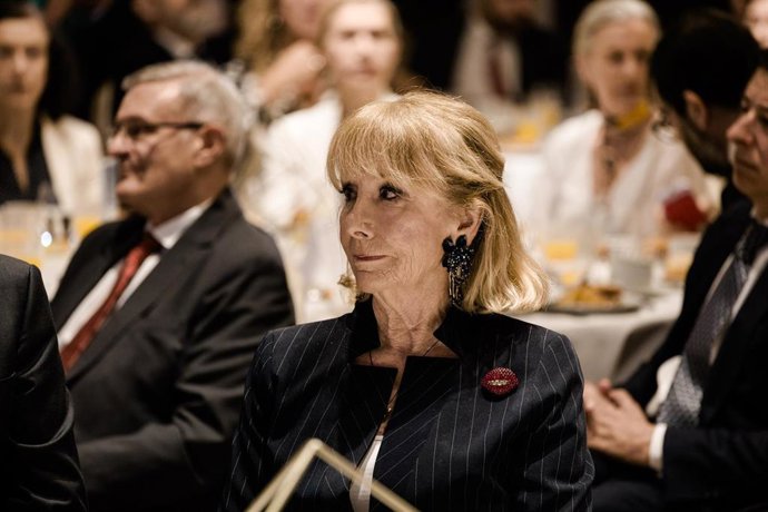 Archivo - La expresidenta de la Comunidad de Madrid, Esperanza Aguirre, durante la sesión informativa de Nueva Economía Fórum celebrada en el Four Seasons Hotel Madrid, a 27 de mayo de 2026, en Madrid (España). 