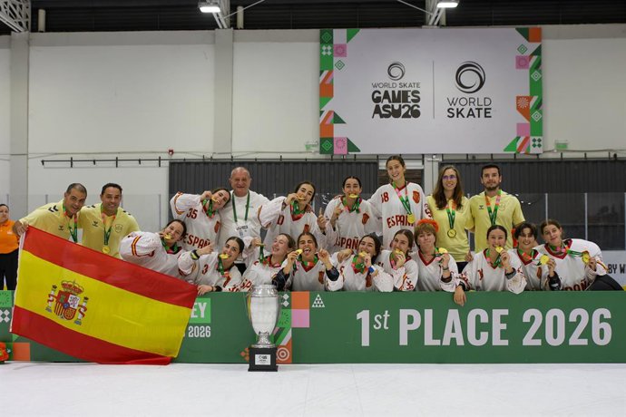 La selección júnior femenina de hockey línea se proclama campeona del mundo en los World Skate Games de Asunción