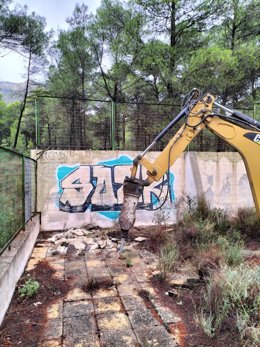 Zona deportiva frente al Sanatorio en Sierra Espuña.