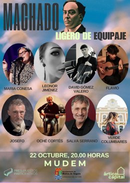 El MUDEM acogerá el espectáculo poético-musical 'Machado. Ligero de equipaje'. El evento tendrá lugar el próximo jueves