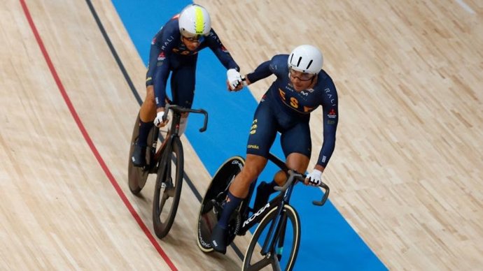 Sebastián Mora y Álvaro Navas finalizan undécimos en la madison del Mundial de pista de Shanghái