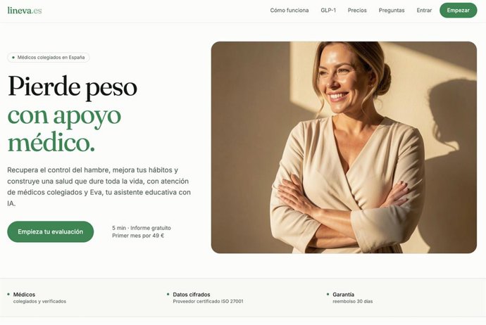 Portada de la página web.