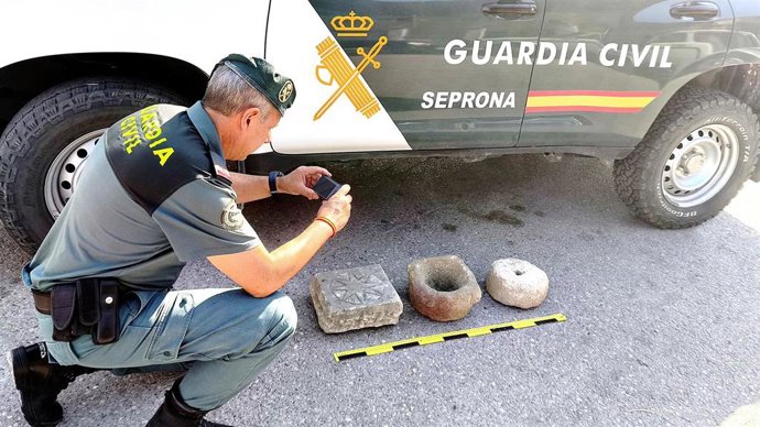 Vista de las tres piezas intervenidas