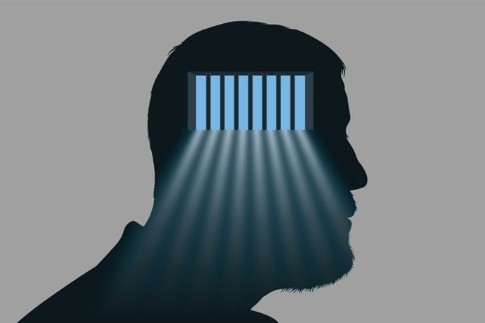 Archivo - Arquivo - Símbolo da depressão: um homem com o cérebro aprisionado