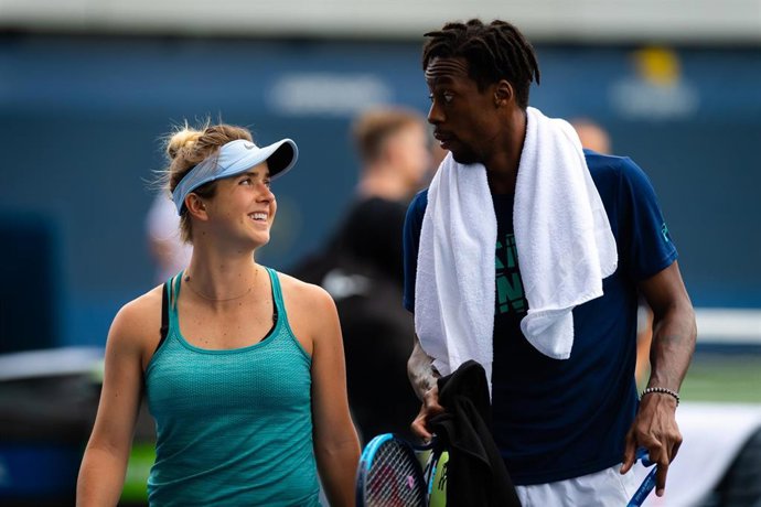 Archivo - Elina Svitolina y Gaël Monfils en el US Open de 2019