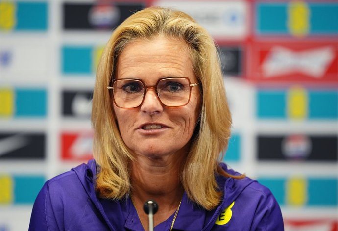 29 September 2026, United Kingdom, Burton Upon Trent: England manager Sarina Wiegman during a press conference at St George's Park, ahead of FIFA Women's World Cup Qualifiers First Round soccer match against Greece. Photo: Martin Rickett/PA Wire/dpa