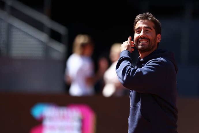 Archivo - Arquivo - Marc López recebe homenagem por sua aposentadoria do tênis profissional durante o Mutua Madrid Open 2022, realizado na La Caja Mágica em 5 de maio de 2022, em Madri, Espanha.