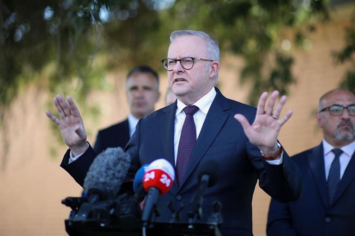 El primer ministro de Australia, Anthony Albanese, durante un acto en Adelaida.