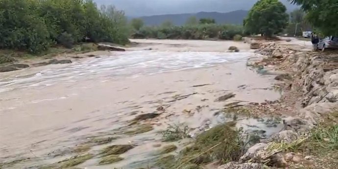 Río Girona en Beniarbeig a las 12.40 horas de este lunes