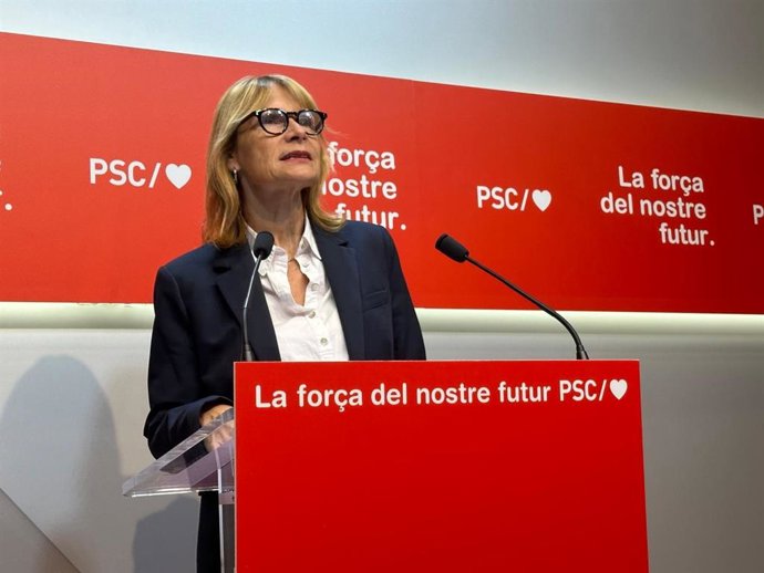 La viceprimera secretaria y portavoz del PSC, Lluïsa Moret