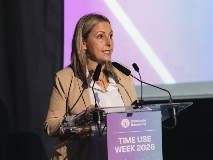 La consellera Menor durante la inauguración de la Time Use Week 2026 este lunes