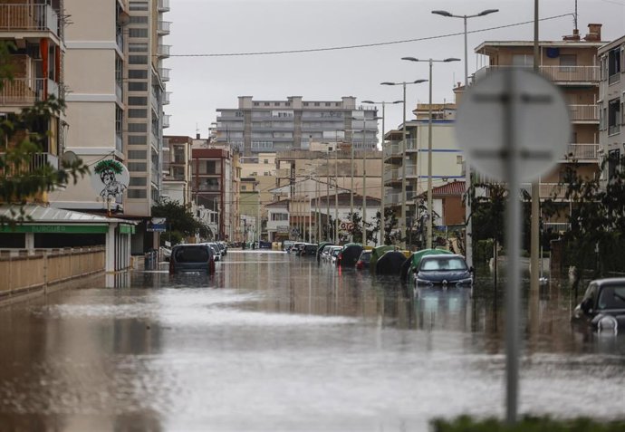 Una zona inundada, a 19 de octubre de 2026, en Guardamar de la Safor, Valencia