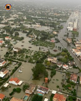 Imagen aérea de los efectos de Adam en Oliva (Valencia)