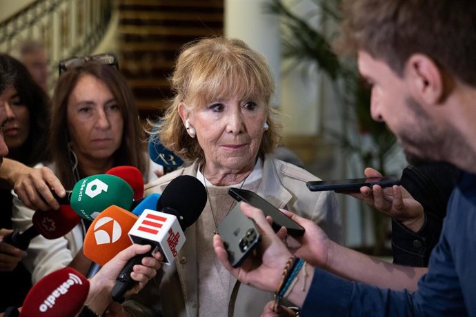 La expresidenta de la Comunidad de Madrid, Esperanza Aguirre, durante un desayuno informativo de Fórum Europa, en el Hotel Palace, a 5 de octubre de 2026, en Madrid (España).