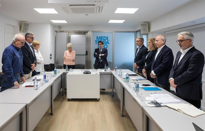 Reunión del Patronato de la Fundación Mediterráneo en la que se ha guardado un minuto de silencio en recuerdo de Luis Boyer y se ha elegido a Matías Pérez Such como nuevo presidente