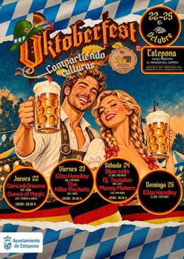 Cartel de la programación de Oktoberfest 2026 en Estepona, Málaga.