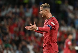 24 September 2026, Portugal, Lisbon: Portugal's Cristiano Ronaldo reacts to a missed chance during the UEFA Nations League, League A soccer match between Portugal and Wales at the Jose Alvalade Stadium. Photo: Zed Jameson/PA Wire/dpa