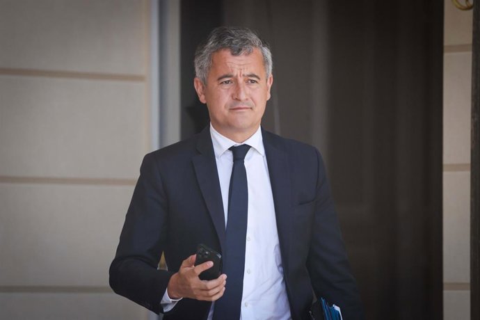 Archivo - July 9, 2026, Paris, France, FRANCE: Paris, France le 09 juillet 2026 - Sortie du Conseil des ministres au palais de l Elysee - Exit of the Council of Ministers at the Elysee Palace.Ici M. Gerald DARMANIN, garde des Sceaux, ministre de la Justic
