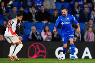 Daniel Carvajal of Getafe CF in action during the Spanish League, LaLiga EA Sports, football match between Getafe CF and Rayo Vallecano at Coliseum de Getafe stadium on October 19, 2026, in Getafe, Spain.