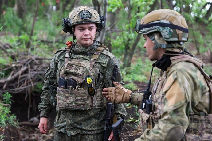 Archivo - Fotografía de archivo de militares del Ejército de Rusia en la provincia ucraniana de Donetsk, parcialmente ocupada en el marco de la invasión desatada en febrero de 2022