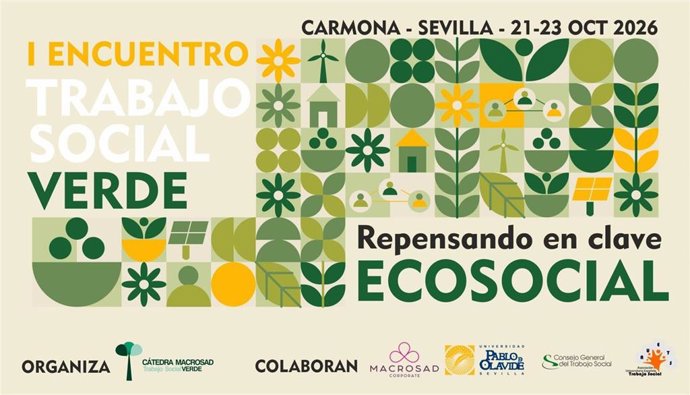 Cartel del I Encuentro de Trabajo Social Verde de la Universidad Pablo de Olavide de Sevilla.
