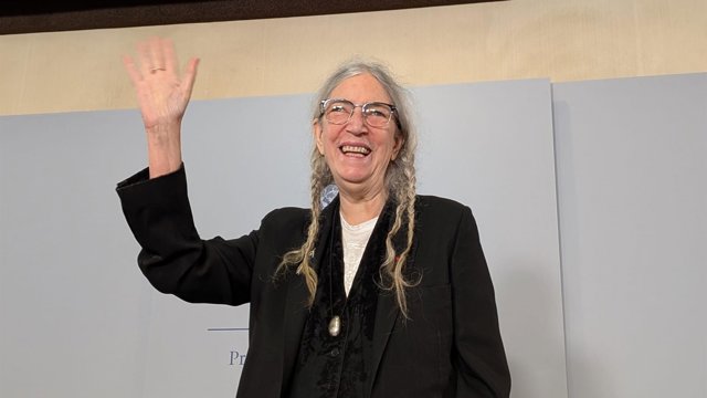 La artista Patti Smith, galardonada con el Premio Princesa de las Artes de 2026, en la rueda de prensa ofrecida en Oviedo.
