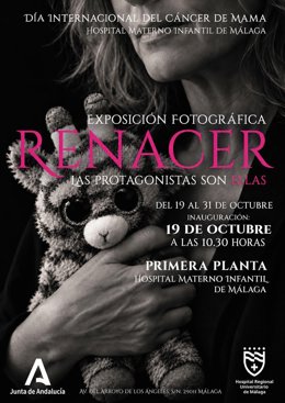 Cartel de 'Renacer' en el Hospital Materno Infantil de Málaga.