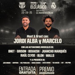 Cartel promocional de la Fanzone de LaLiga y DAZN para el Clásico del domingo 25 de octubre en Barcelona